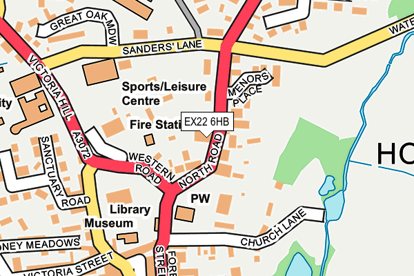 EX22 6HB map - OS OpenMap – Local (Ordnance Survey)