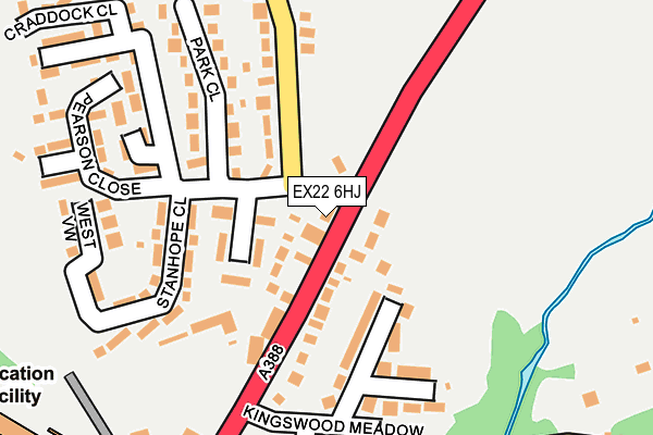 EX22 6HJ map - OS OpenMap – Local (Ordnance Survey)