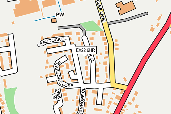 EX22 6HR map - OS OpenMap – Local (Ordnance Survey)