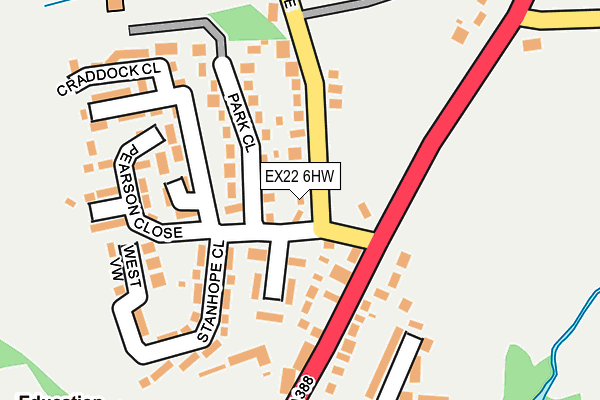 EX22 6HW map - OS OpenMap – Local (Ordnance Survey)