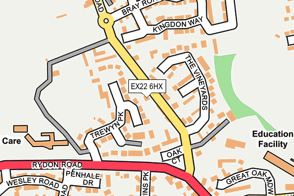 EX22 6HX map - OS OpenMap – Local (Ordnance Survey)
