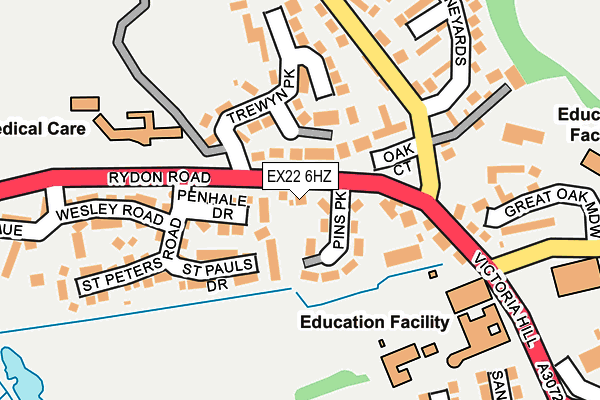 EX22 6HZ map - OS OpenMap – Local (Ordnance Survey)