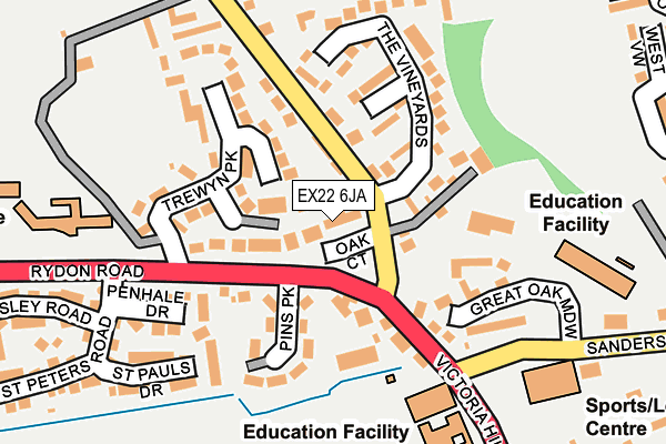 EX22 6JA map - OS OpenMap – Local (Ordnance Survey)