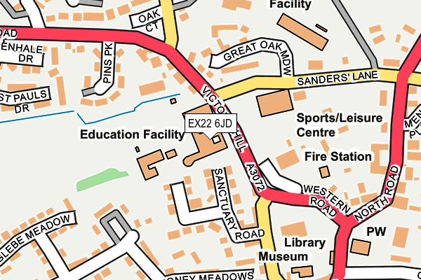 EX22 6JD map - OS OpenMap – Local (Ordnance Survey)
