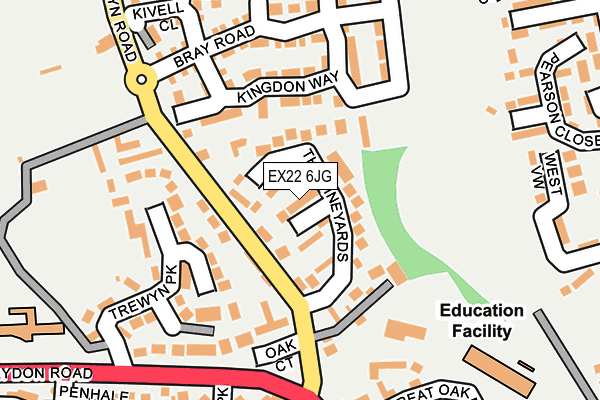 EX22 6JG map - OS OpenMap – Local (Ordnance Survey)