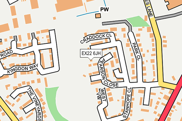 EX22 6JH map - OS OpenMap – Local (Ordnance Survey)