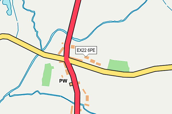 EX22 6PE map - OS OpenMap – Local (Ordnance Survey)