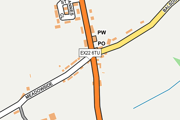 EX22 6TU map - OS OpenMap – Local (Ordnance Survey)