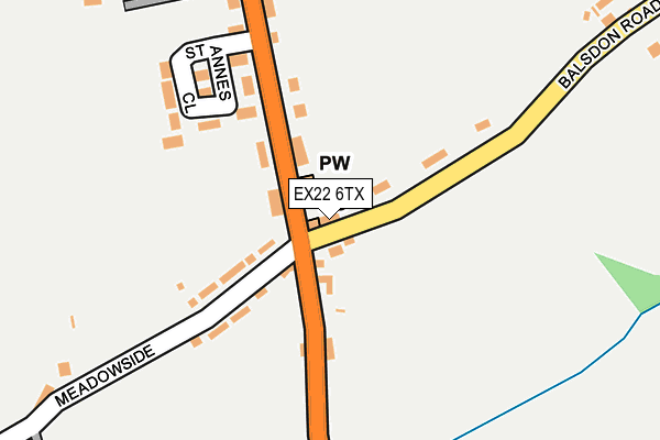 EX22 6TX map - OS OpenMap – Local (Ordnance Survey)