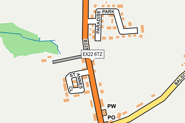EX22 6TZ map - OS OpenMap – Local (Ordnance Survey)