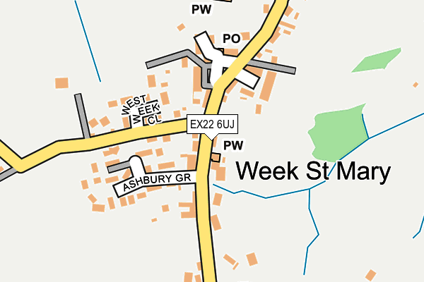 EX22 6UJ map - OS OpenMap – Local (Ordnance Survey)