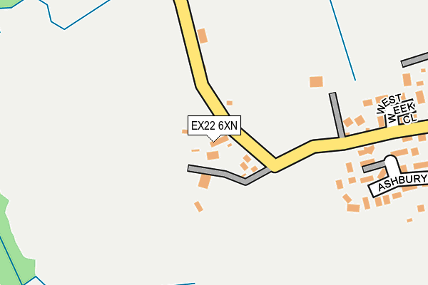EX22 6XN map - OS OpenMap – Local (Ordnance Survey)