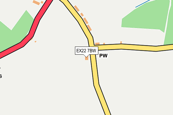 EX22 7BW map - OS OpenMap – Local (Ordnance Survey)