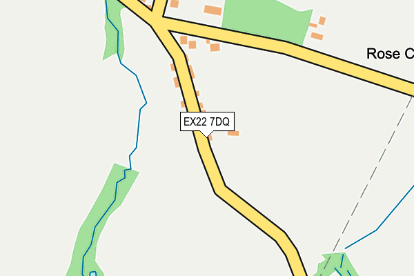 EX22 7DQ map - OS OpenMap – Local (Ordnance Survey)