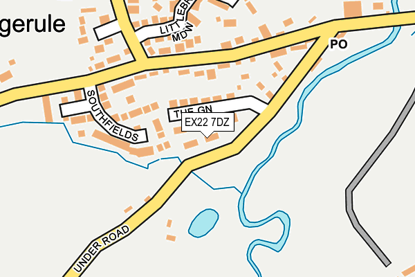 EX22 7DZ map - OS OpenMap – Local (Ordnance Survey)
