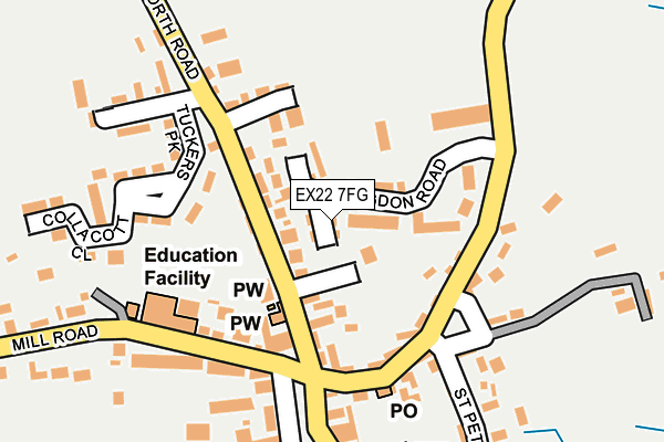 EX22 7FG map - OS OpenMap – Local (Ordnance Survey)