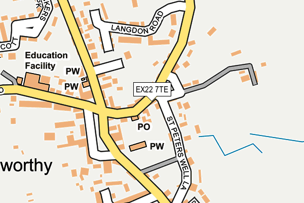 EX22 7TE map - OS OpenMap – Local (Ordnance Survey)