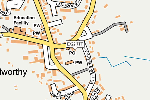 EX22 7TF map - OS OpenMap – Local (Ordnance Survey)