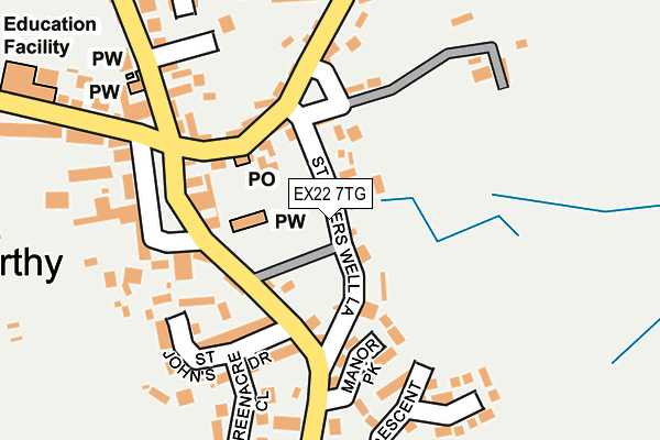EX22 7TG map - OS OpenMap – Local (Ordnance Survey)