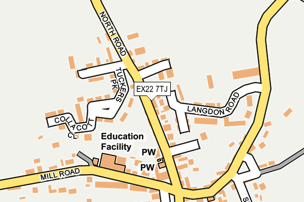 EX22 7TJ map - OS OpenMap – Local (Ordnance Survey)