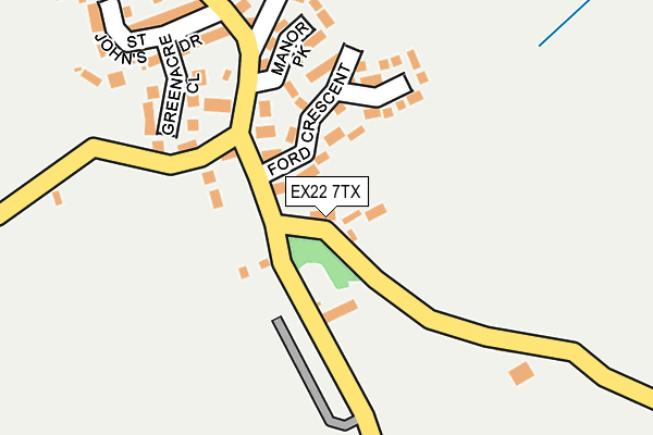 EX22 7TX map - OS OpenMap – Local (Ordnance Survey)