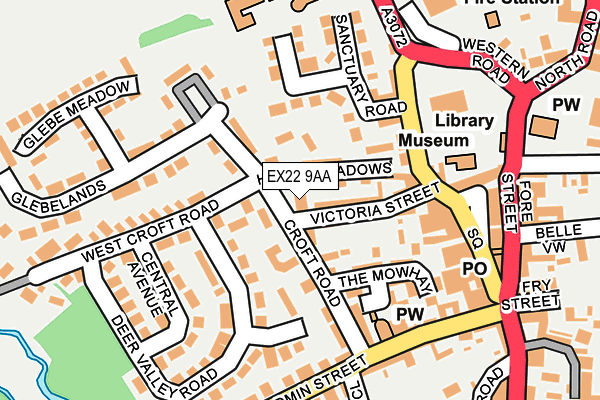 EX22 9AA map - OS OpenMap – Local (Ordnance Survey)