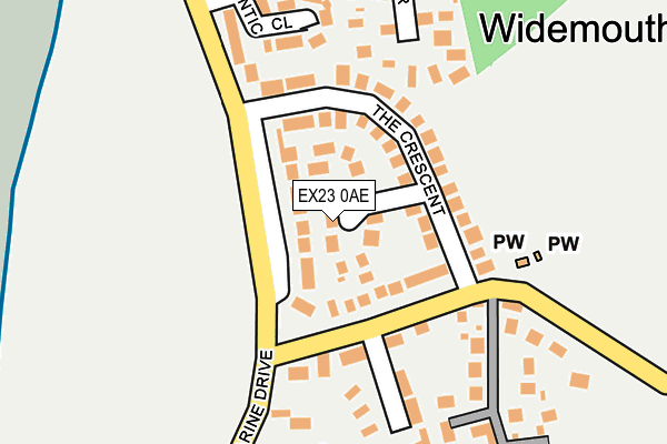 EX23 0AE map - OS OpenMap – Local (Ordnance Survey)