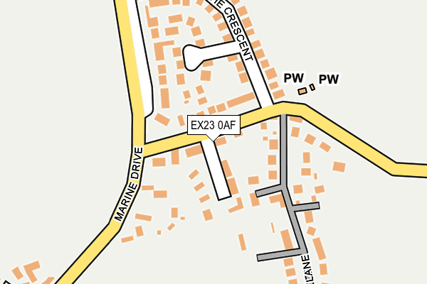 EX23 0AF map - OS OpenMap – Local (Ordnance Survey)