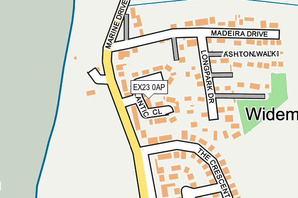 EX23 0AP map - OS OpenMap – Local (Ordnance Survey)
