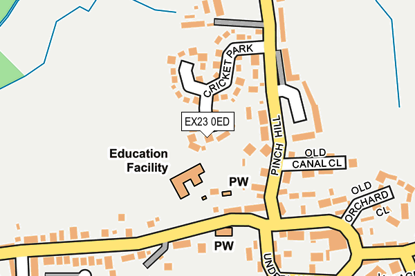 EX23 0ED map - OS OpenMap – Local (Ordnance Survey)
