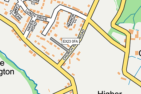 EX23 0FA map - OS OpenMap – Local (Ordnance Survey)