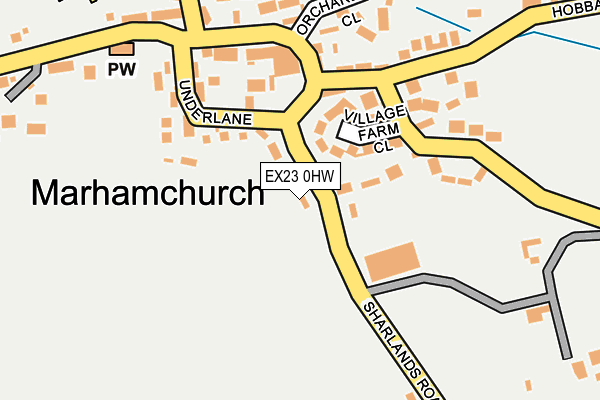 EX23 0HW map - OS OpenMap – Local (Ordnance Survey)