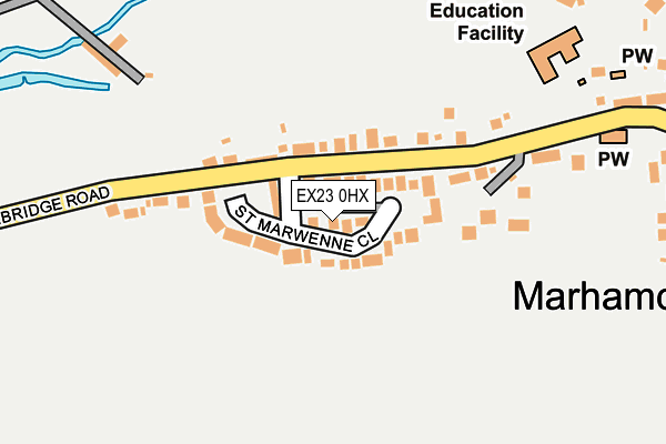 EX23 0HX map - OS OpenMap – Local (Ordnance Survey)