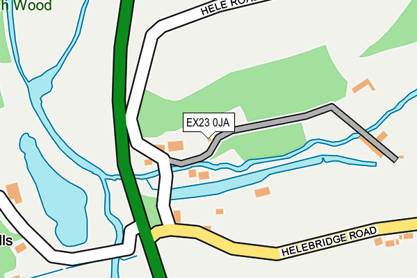 EX23 0JA map - OS OpenMap – Local (Ordnance Survey)