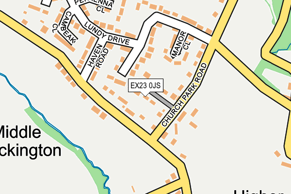 EX23 0JS map - OS OpenMap – Local (Ordnance Survey)