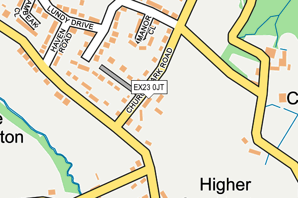 EX23 0JT map - OS OpenMap – Local (Ordnance Survey)
