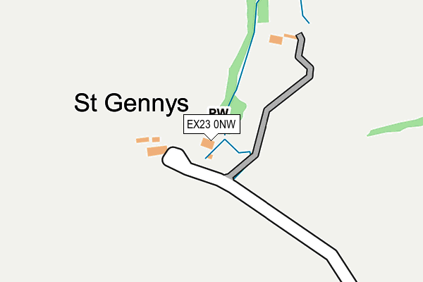 EX23 0NW map - OS OpenMap – Local (Ordnance Survey)