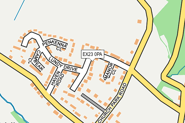 EX23 0PA map - OS OpenMap – Local (Ordnance Survey)