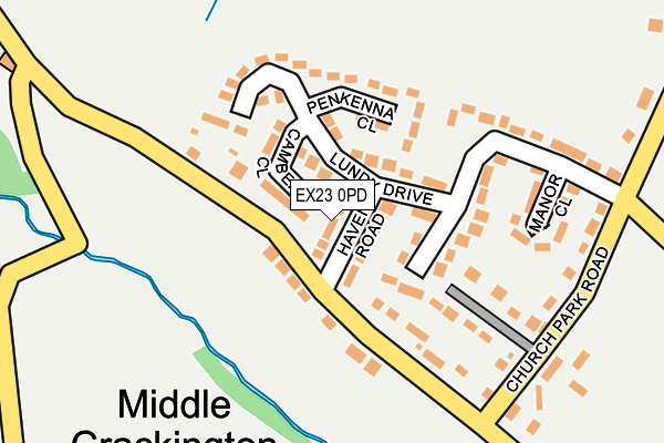 EX23 0PD map - OS OpenMap – Local (Ordnance Survey)