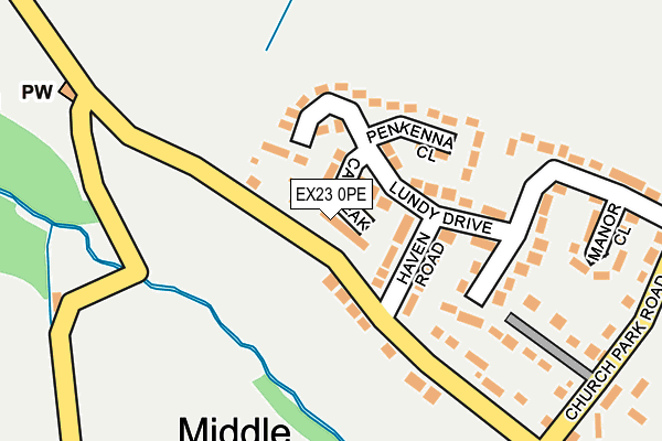 EX23 0PE map - OS OpenMap – Local (Ordnance Survey)