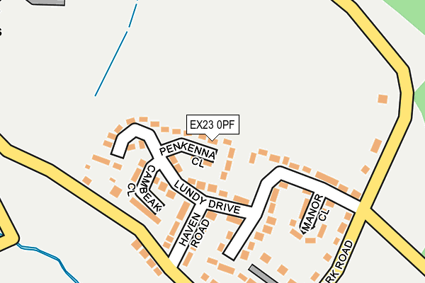 EX23 0PF map - OS OpenMap – Local (Ordnance Survey)