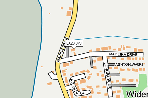 EX23 0PJ map - OS OpenMap – Local (Ordnance Survey)