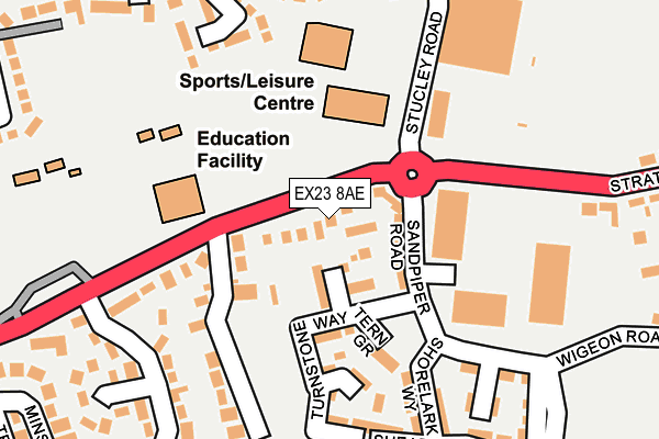 EX23 8AE map - OS OpenMap – Local (Ordnance Survey)