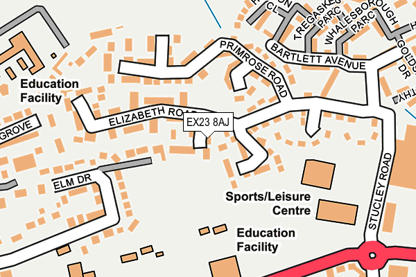 EX23 8AJ map - OS OpenMap – Local (Ordnance Survey)