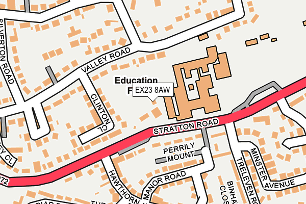 EX23 8AW map - OS OpenMap – Local (Ordnance Survey)