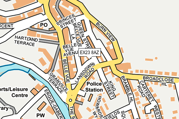 EX23 8AZ map - OS OpenMap – Local (Ordnance Survey)