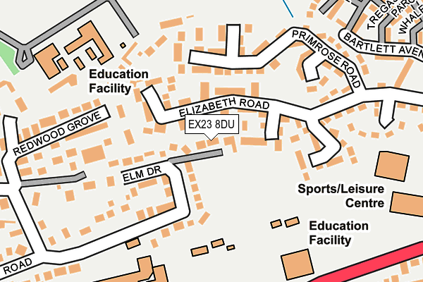 EX23 8DU map - OS OpenMap – Local (Ordnance Survey)