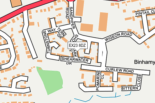 EX23 8DZ map - OS OpenMap – Local (Ordnance Survey)