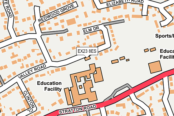 EX23 8ES map - OS OpenMap – Local (Ordnance Survey)