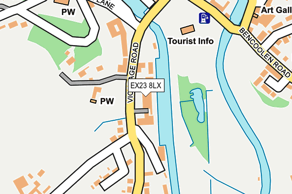 EX23 8LX map - OS OpenMap – Local (Ordnance Survey)